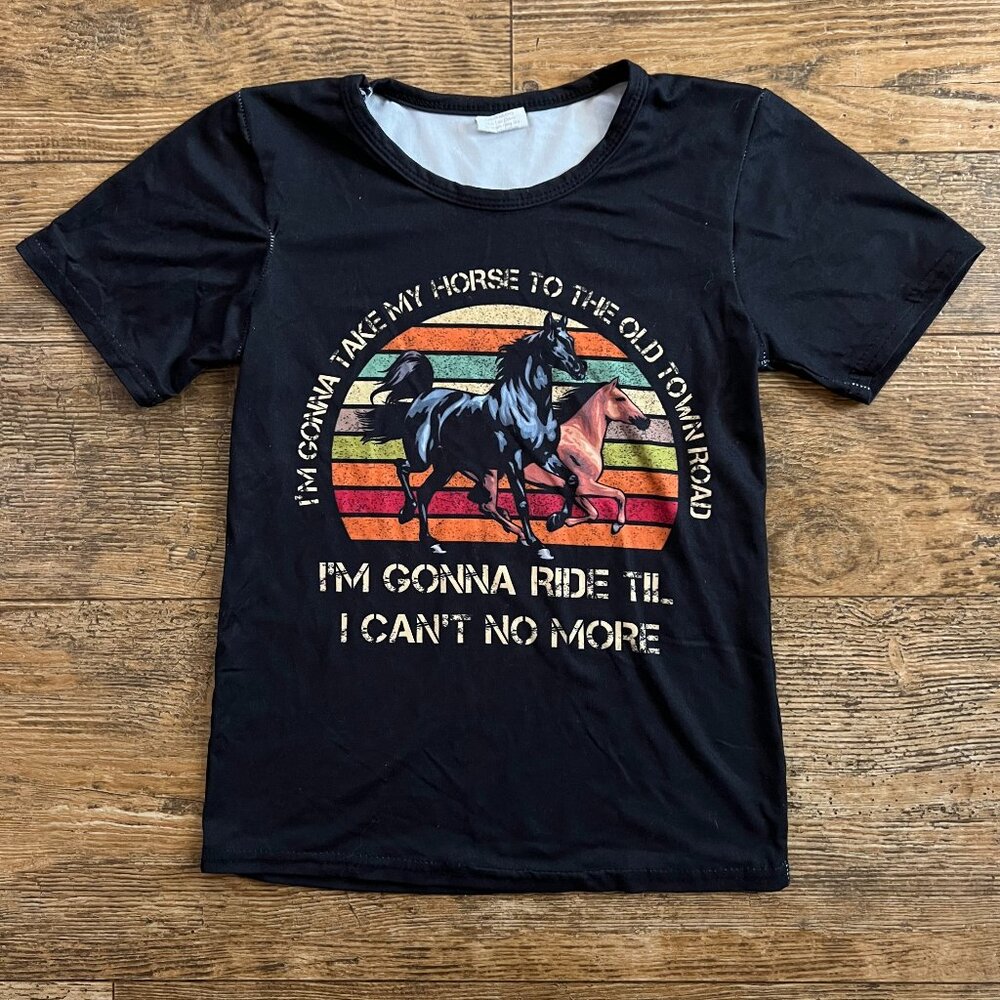 I'm Gonna Take My Horse to the Old Town Road Kid's Sunrise T Shirt 2XL (6-7T)